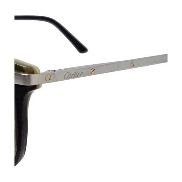 AUTHENTIC CARTIER  DARK GREEN Brown Sunglasses - Picture 4 of 9